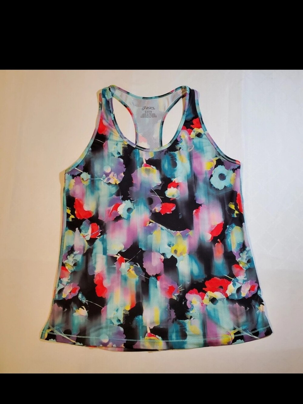 ASICS Women's Multicolor Floral Racerback Tank Top Sz L